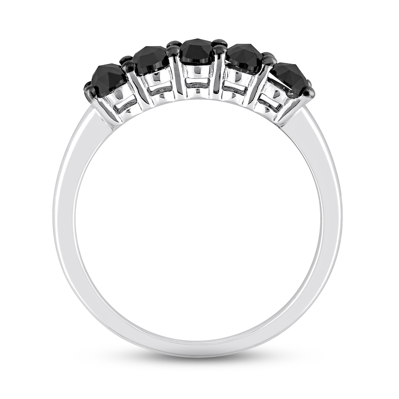 Black Diamond Anniversary Band 1-1/4 ct tw Oval-cut 10K White Gold