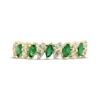 Thumbnail Image 2 of Emerald & Diamond Marquise Anniversary Band 1/5 ct tw Round-cut 10K Yellow Gold