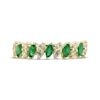 Thumbnail Image 3 of Now + Forever Emerald & Diamond Marquise Anniversary Band 1/5 ct tw Round-cut 10K Yellow Gold