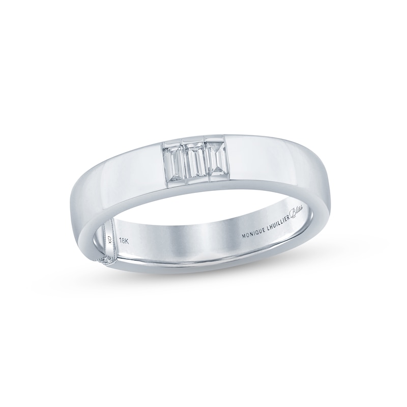 Monique Lhuillier Bliss Diamond Anniversary Band 1/4 ct tw Baguette & Round-cut 18K White Gold