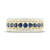 Thumbnail Image 3 of Now + Forever Blue Sapphire & Diamond Anniversary Band 1/2 ct tw Round-cut 10K Yellow Gold