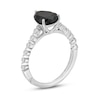 Thumbnail Image 1 of Monique Lhuillier Bliss Pear-Shaped Black & White Diamond Engagement Ring 2-5/8 ct tw 14K White Gold