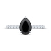 Thumbnail Image 3 of Monique Lhuillier Bliss Pear-Shaped Black & White Diamond Engagement Ring 2-5/8 ct tw 14K White Gold