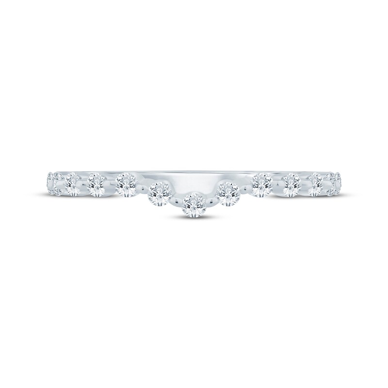 Monique Lhuillier Bliss Contoured Diamond Wedding Band 1/3 ct tw 14K White Gold
