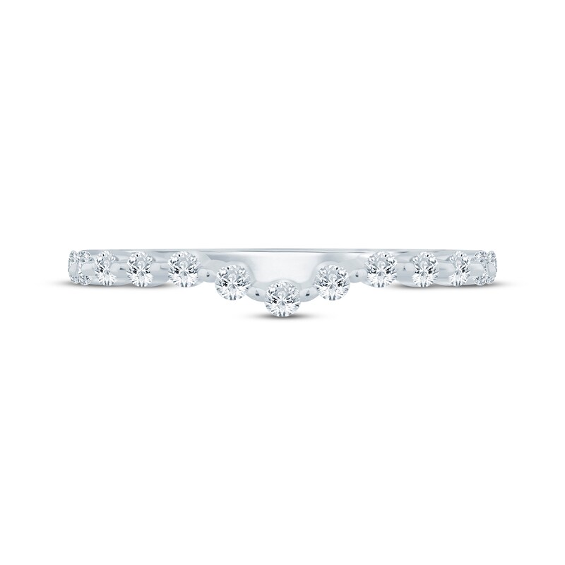 Monique Lhuillier Bliss Contoured Diamond Wedding Band 1/3 ct tw 14K White Gold