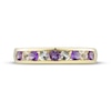 Thumbnail Image 2 of Amethyst & Diamond Anniversary Band 1/4 ct tw Round-cut 10K Yellow Gold