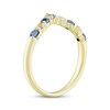 Thumbnail Image 1 of Blue Sapphire & Diamond Contour Anniversary Band 1/4 ct tw Round-cut 10K Yellow Gold