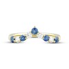 Thumbnail Image 3 of Now + Forever Blue Sapphire & Diamond Contour Anniversary Band 1/4 ct tw Round-cut 10K Yellow Gold