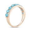 Thumbnail Image 2 of Now + Forever Swiss Blue Topaz & Diamond Anniversary Band 1/10 ct tw Round-cut 10K Rose Gold