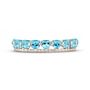Thumbnail Image 3 of Now + Forever Swiss Blue Topaz & Diamond Anniversary Band 1/10 ct tw Round-cut 10K Rose Gold