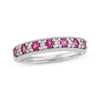 Thumbnail Image 1 of Now + Forever Garnet & Diamond Anniversary Band 1/20 ct tw Round-cut 10K White Gold