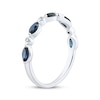 Thumbnail Image 1 of Blue Sapphire & Diamond Anniversary Band 10K White Gold