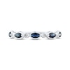 Thumbnail Image 3 of Now + Forever Blue Sapphire & Diamond Anniversary Band 10K White Gold