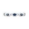 Thumbnail Image 2 of Blue Sapphire & Diamond Anniversary Band 10K White Gold