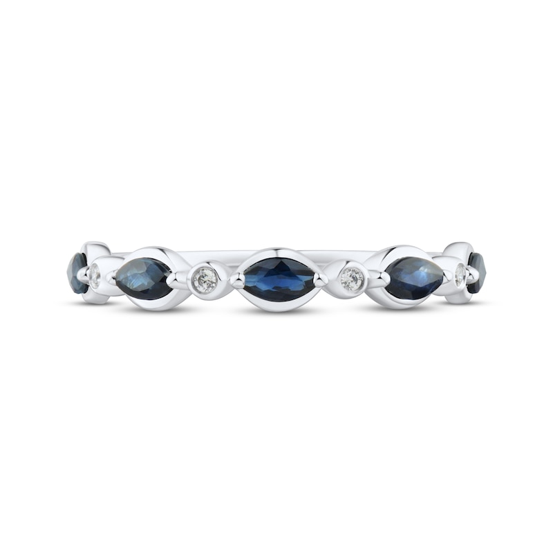 Main Image 3 of Now + Forever Blue Sapphire & Diamond Anniversary Band 10K White Gold