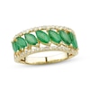 Thumbnail Image 1 of Now + Forever Emerald & Diamond Anniversary Band 1/4 ct tw Round-cut 10K Yellow Gold