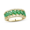 Thumbnail Image 0 of Emerald & Diamond Anniversary Band 1/4 ct tw Round-cut 10K Yellow Gold