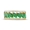 Thumbnail Image 2 of Emerald & Diamond Anniversary Band 1/4 ct tw Round-cut 10K Yellow Gold