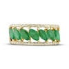 Thumbnail Image 3 of Now + Forever Emerald & Diamond Anniversary Band 1/4 ct tw Round-cut 10K Yellow Gold