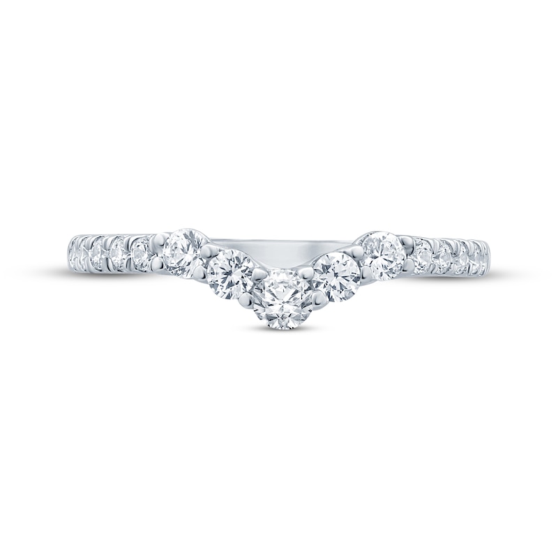 Diamond Chevron Anniversary Band 1/2 ct tw Round-cut 14K White Gold