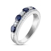 Thumbnail Image 2 of Now + Forever Blue Sapphire & Diamond Alternating Anniversary Band 1/4 ct tw Round-cut 10K White Gold