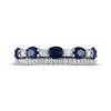 Thumbnail Image 3 of Now + Forever Blue Sapphire & Diamond Alternating Anniversary Band 1/4 ct tw Round-cut 10K White Gold