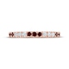 Thumbnail Image 3 of Now + Forever Garnet & Diamond Alternating Anniversary Band 1/5 ct tw Round-cut 10K Rose Gold