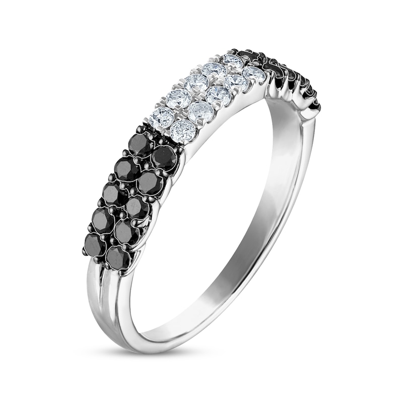 Main Image 2 of Now + Forever Black & White Diamond Anniversary Band 5/8 ct tw Round-cut 10K White Gold
