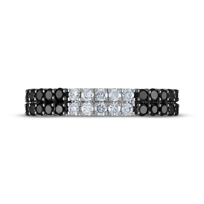 Main Image 3 of Now + Forever Black & White Diamond Anniversary Band 5/8 ct tw Round-cut 10K White Gold