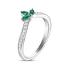 Thumbnail Image 2 of Now + Forever Emerald & Diamond Anniversary Band 1/8 ct tw Round-cut 10K White Gold