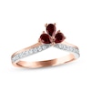 Thumbnail Image 1 of Now + Forever Pear-Shaped Garnet & Diamond Anniversary Band 1/6 ct tw 10K Two-Tone Gold