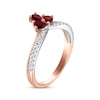 Thumbnail Image 2 of Now + Forever Pear-Shaped Garnet & Diamond Anniversary Band 1/6 ct tw 10K Two-Tone Gold