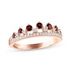Thumbnail Image 1 of Now + Forever Garnet & Diamond Anniversary Band 1/5 ct tw Round-cut 10K Rose Gold