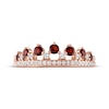 Thumbnail Image 3 of Now + Forever Garnet & Diamond Anniversary Band 1/5 ct tw Round-cut 10K Rose Gold