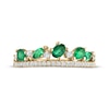 Thumbnail Image 2 of Emerald & Diamond Anniversary Band 1/6 ct tw Round-cut 10K Yellow Gold