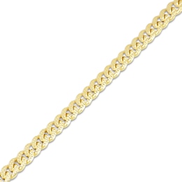 Men's Diamond-Cut Miami Cuban Chain Bracelet 14K Yellow Gold 8.5&quot;