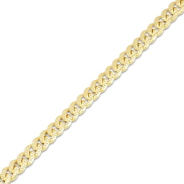 Diamond-Cut Miami Cuban Chain Bracelet Solid 14K Yellow Gold 8.5"
