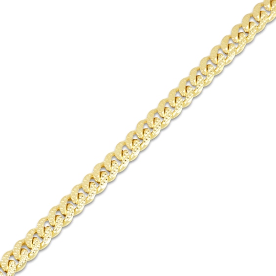 Diamond-Cut Miami Cuban Chain Bracelet Solid 14K Yellow Gold 8.5"
