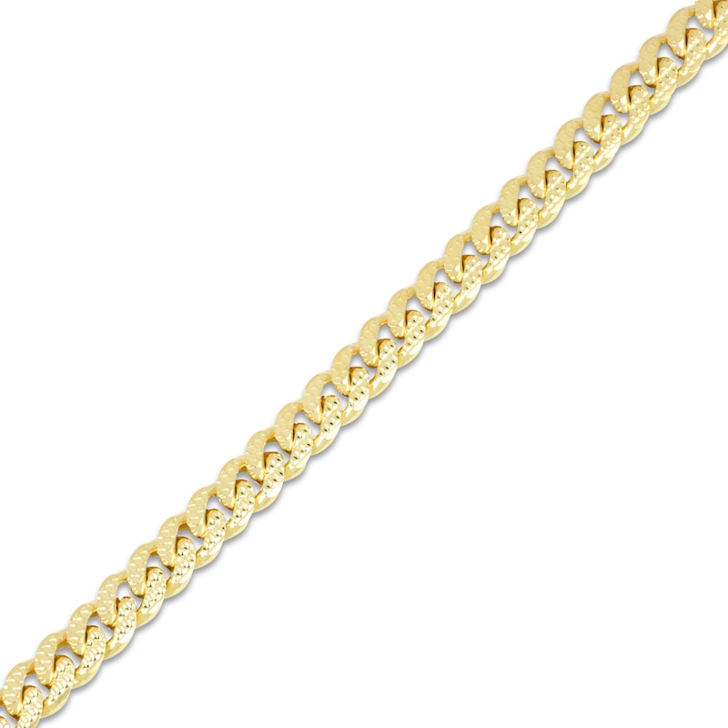 Solid Diamond-Cut Miami Cuban Chain Bracelet 14K Yellow Gold 8.5"