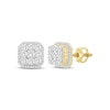 Thumbnail Image 1 of Men's Multi-Diamond Chain Link Accent Octagon Stud Earrings 1 ct tw 10K Yellow Gold