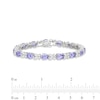 Thumbnail Image 2 of Gems of Serenity Multi-Shape Blue & White Lab-Created Sapphire Bracelet Sterling Silver 7.25”