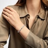 Thumbnail Image 4 of Gems of Serenity Multi-Shape Blue & White Lab-Created Sapphire Bracelet Sterling Silver 7.25”