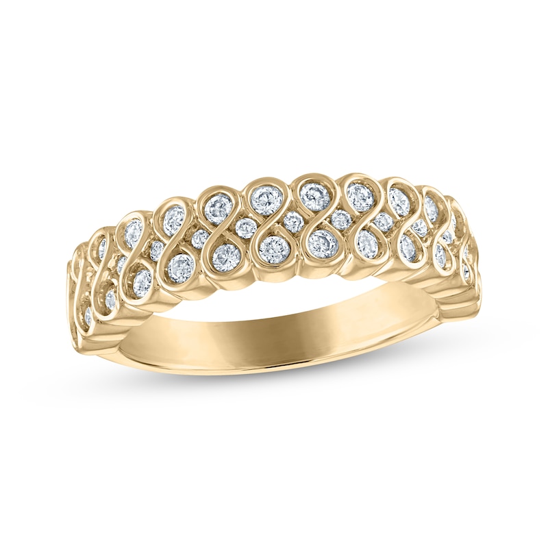 Every Moment Diamond Stacked Infinity Band 1/2 ct tw 14K Yellow Gold