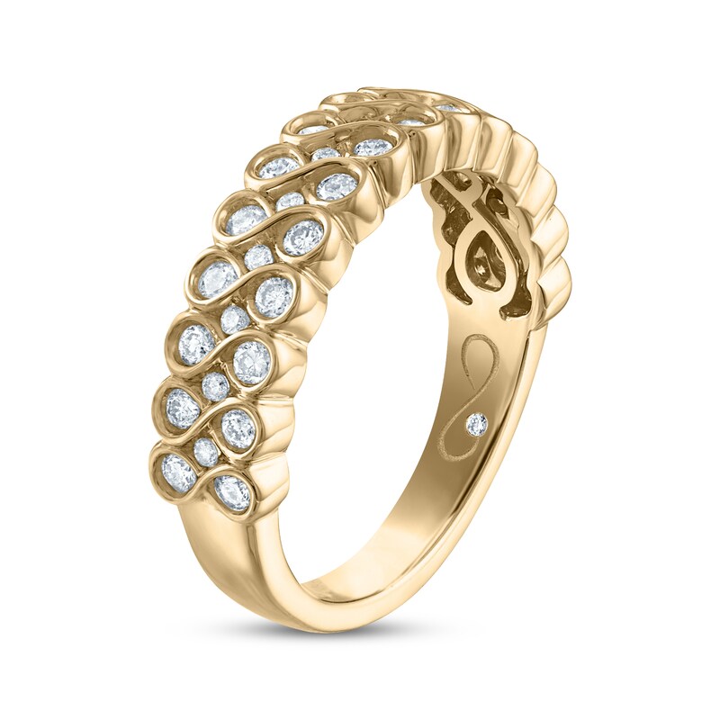 Every Moment Diamond Stacked Infinity Band 1/2 ct tw 14K Yellow Gold