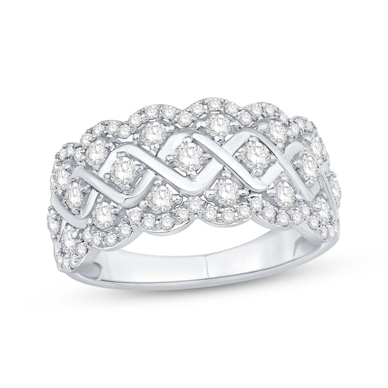 Diamond Scalloped Anniversary Band 1 ct tw 14K White Gold | Kay