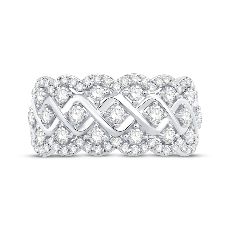 Main Image 3 of Now + Forever Diamond Scalloped Anniversary Band 1 ct tw 14K White Gold