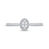 Multi-Diamond Center Pear Frame Promise Ring 1/20 ct tw Sterling Silver
