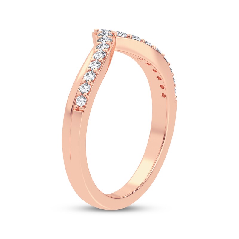 Main Image 2 of Now + Forever Diamond Chevron Anniversary Band 1/4 ct tw Round-cut 14K Rose Gold