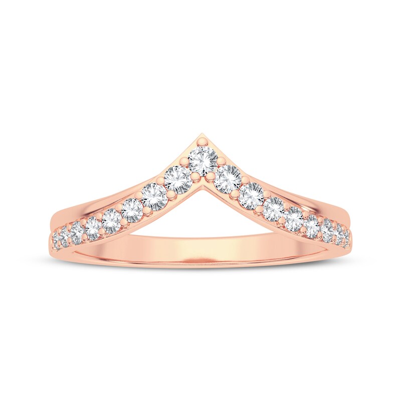 Diamond Chevron Anniversary Band 1/4 ct tw Round-cut 14K Rose Gold