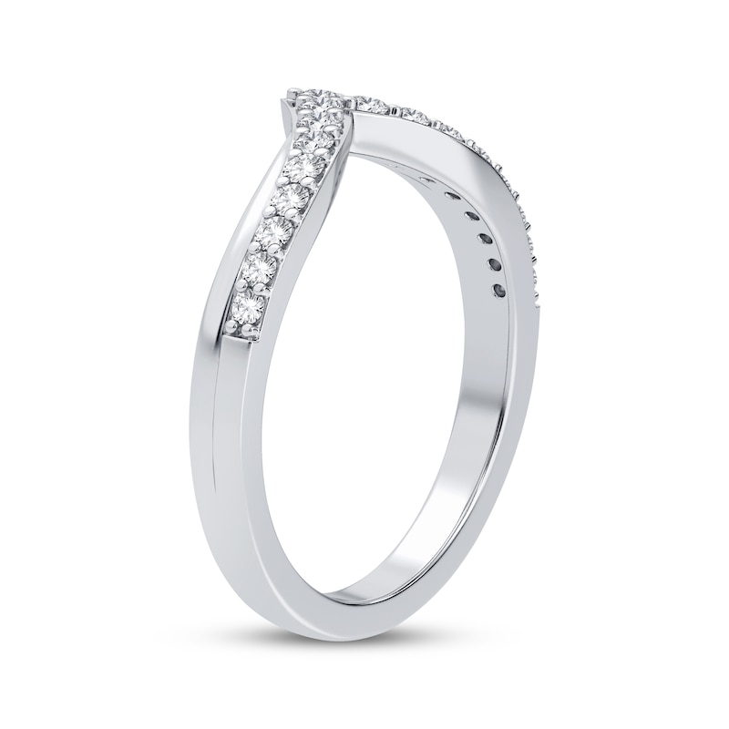 Main Image 2 of Now + Forever Diamond Chevron Anniversary Band 1/4 ct tw Round-cut 14K White Gold